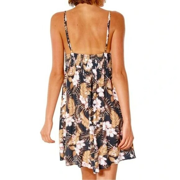 Rip Curl Playabella Floral Cover Up Dress Black Size M - Picture 12 of 12